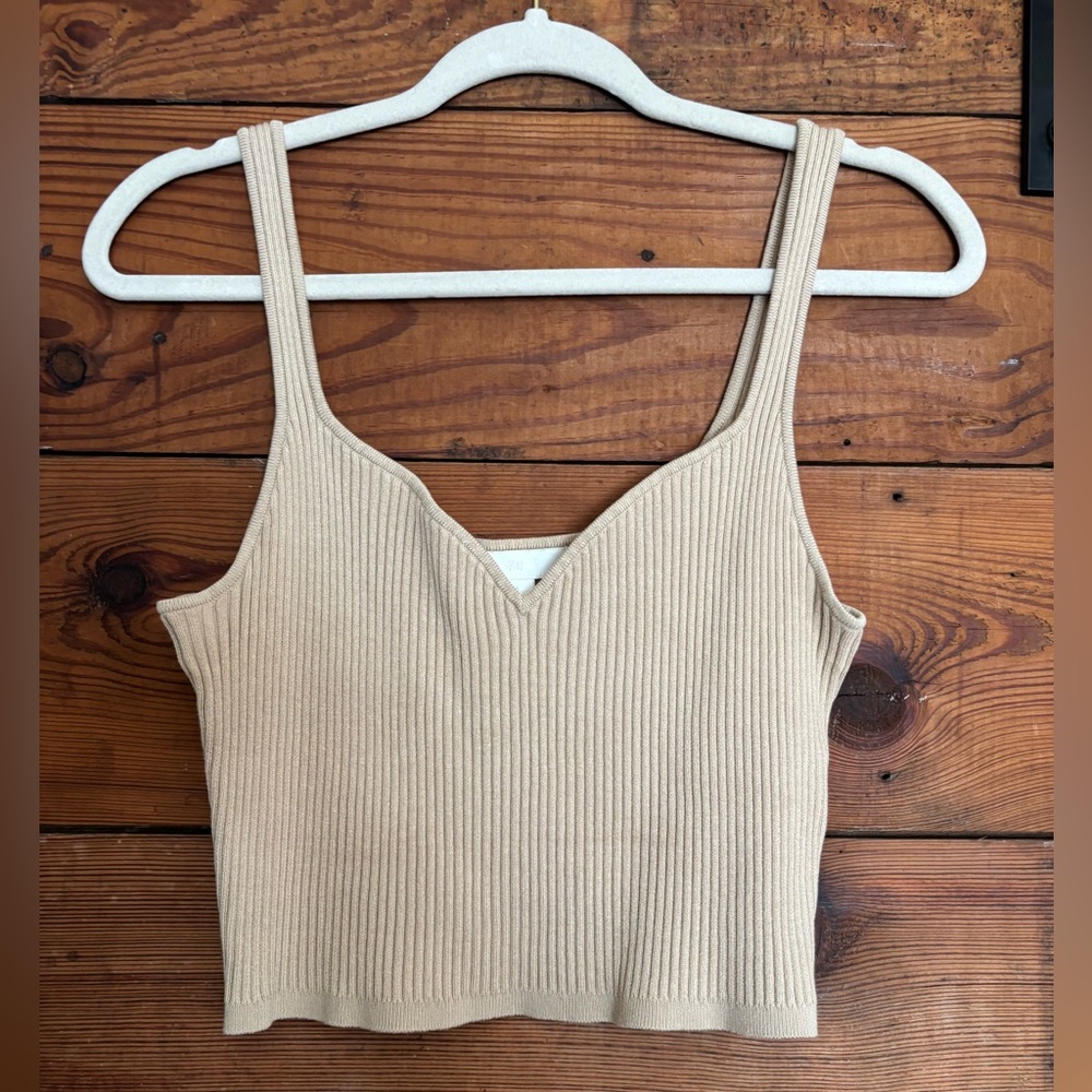 Ribbed Tan Women's Crop Top